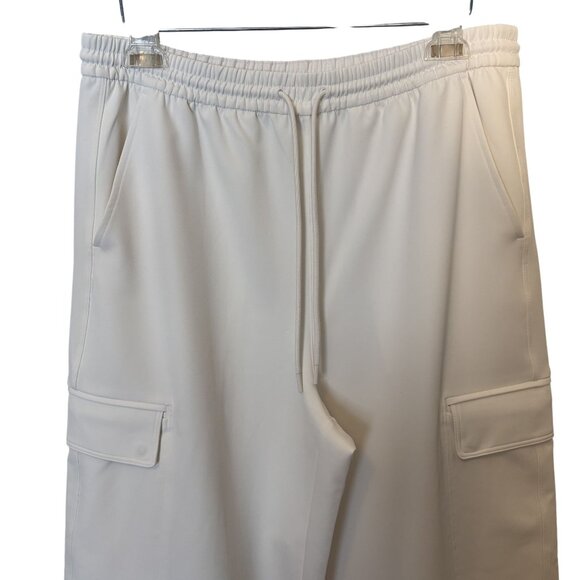 Athleta Promenade Cargo Pant size Medium Magnolia White, Elastic Waist & Pockets - Picture 2 of 14